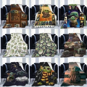 Baby Yoda Flanell Decke Sofa Tages decke Weich Warm Reisewurf Geschenk - Bild 1 von 31