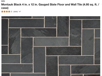 109 CS MSI ZOR-NS019 Montauk Black 4 In. X 12 In. Gauged Slate Floor Wall Tile, - Image 1 of 4
