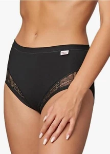 slip cotone alto con pizzo donna dalla tg3 alla 7 disponibile bianco nero e nudo - Foto 1 di 4