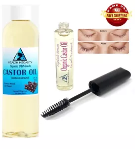 CASTOR OIL ORGANIC 4 OZ + STIMULATE EYELASH GROWTH in TUBE by H&B Oils Center - Picture 1 of 12
