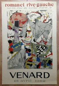 VENARD 1962 ORIGINAL PLAKAT LITHOGRAPHIE GALERIE ROMANET RIVE-GAUCHE PARIS - Bild 1 von 1