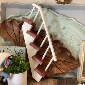 vtg Wood stairs spindle Wall Shelf knick-knack display miniature Not Flat Back - Picture 1 of 6