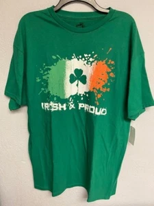 Mens "Irish & Proud" Short Sleeve T-Shirt, Size X-Large, New With Tags - Picture 1 of 4