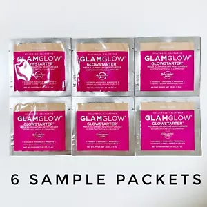 6X GLAMGLOW GLOWSTARTER MEGA ILLUMINATING MOISTURIZER SAMPLE PACKETS 1.5mL Each - Picture 1 of 5