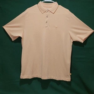 Tommy Bahama Men's Medium Short Sleeve 1/4 button shirt Polo Golf Peach color - Picture 1 of 12
