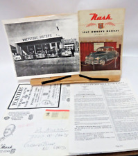 1947 Nash Original Owner's Manual With 2 Vintage Parts Catalogs Pre-Owned