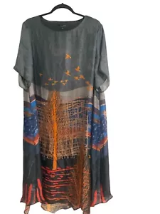 BEULAH STYLE Viceroy Caftan Midi New with Tag Lightweight in Charcoal One Size - Picture 1 of 9