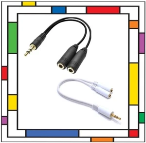 3,5 mm ROZDZIELACZ SŁUCHAWEK JACK Y MĘSKI na 2 ŻEŃSKI KABEL AUDIO PRZEDŁUŻACZ - Zdjęcie 1 z 3