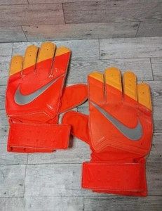 NIKE GK Orange Black Silver White Goalkeeper Gloves Size 8 - Picture 1 of 5