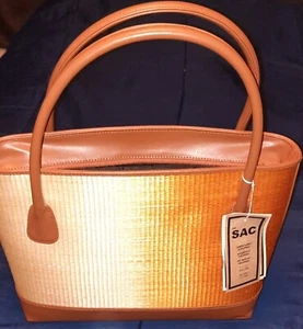 Le Sac Neu mit Etikett Geldbörse Handtasche handgefertigt auf den Philippinen mit begrabener Palme - strukturierte Seiten - Bild 1 von 10