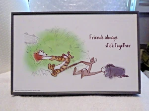Disney Pooh “Friends Always Stick Together” Wood Sign 14”W x 9”H x 1.1/2" D - Picture 1 of 4