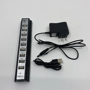 10 Port USB 2.0 HUB Expansion + 5V Power Supply Adapter For PC - Picture 1 of 6