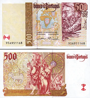 Portugal 500 Escudos 7-11-2000, UNC, 2 Pcs PAIR, Consecutive, P-187c - Image 1 of 4