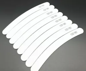 8x Wooden Nail Files – Thin Curved Double-Sided Pro Emery Board Tool UK Stock - Picture 1 of 14