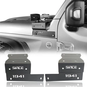 Pair Powder Coat A-Pillar LED Light Mount Bracket for Jeep Wrangler JL JT 18-25 - Picture 1 of 11