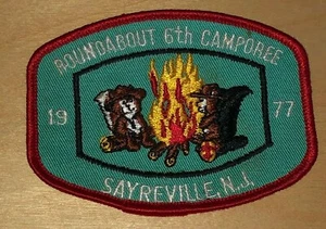 Boy Scout Patch 1977 Roundabout 6th Camporee Sayreville NJ New Jersey Scouts - Picture 1 of 2