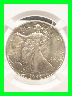 1944 Walking Liberty Half Dollar Coin - United States US Silver Graded NGC - UNC - Image 1 of 4