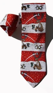 John Ashford NUEVO Rojo Navidad Vacaciones Reno Reno Hombre Corbata $39 A3767 - Imagen 1 de 1