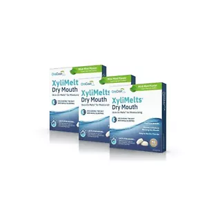Dry Mouth Stick-on Melts 120 Ct Mild Mint Flavor Xylitol Fresh Breath Sugar-Free - Picture 1 of 7