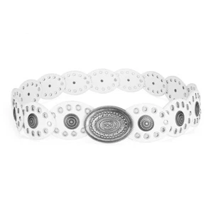 Rivet Stitching Personalized Metal Wide Waist Belt Western Style Punk Vintage - Picture 1 of 6