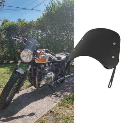 Motorcycle Windscreen Windshield For Triumph Bonneville 5-7" Round Headlight - Image 1 of 4