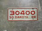 South Dakota 1988  motorcycle   license plate  #   30400
