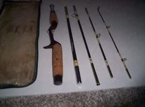 VINTAGE Johnny Walker Sportfisher CTX56 5pc Fishing Rod Pole Travel Pack - Picture 1 of 7