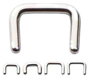 TWO~16g 14g 12g 10g 316L STEEL SEPTUM MINI STAPLE U Shaped Small Retainer Spacer - Picture 1 of 1