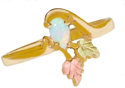 Anillo Black Hills Oro 10k Creado en Laboratorio Hojas de Ópalo Talla 6 1/2 Foto 1 de 4