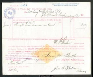 RN-G1 Philadelphia, Penn. Girard National Bank, Lehigh Valley Rail Road Co. - Picture 1 of 1