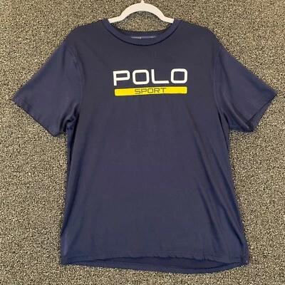 Рубашка мужская Polo Sport Performance средний размер темно-синяя желтая S/S Ralph Lauren - Изображение 1 из 4