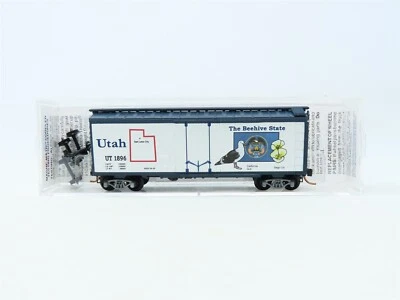 N Scale Micro-Trains MTL 02100391 UT Utah State 40' Plug Door Box Car #1896 - Image 1 of 4