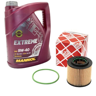 MANNOL Motoröl Set Ölfilter FEBI 23468 5W40 5 Liter für Seat Ibiza Skoda Fabia VW Polo