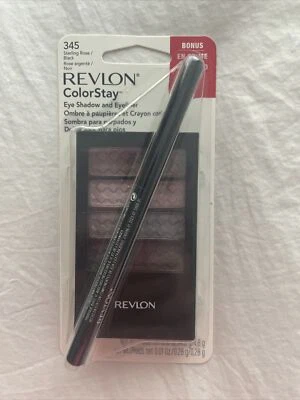 Revlon ColorStay 12 Hour Eye Shadow Quad STERLING ROSE  345 & Black Liner Sealed - Image 1 of 3