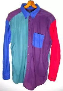 Camisa De Colección Woolrich Franela Abotonada XL Para Hombres Años 90 Bloque de Color Hecha en EE. UU. - Imagen 1 de 4