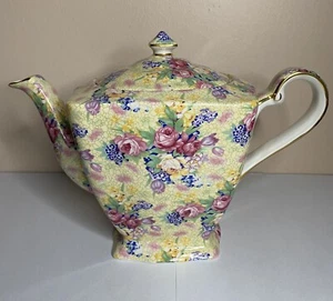 Royal Winton Grimwades Florence Chintz Ascot Shaped Teapot England 1995 - Afbeelding 1 van 11