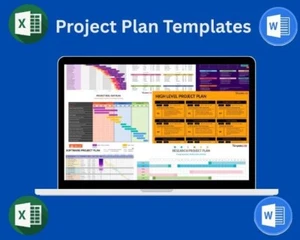 20+ Plantilla de Plan de Proyecto Excel, Hoja de cálculo de Gestión de Proyectos, Diagrama de Gantt Excel - Imagen 1 de 9