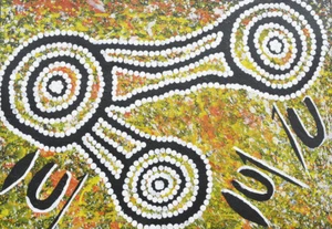 Authentic Australian Indigenous/Aboriginal Painting Art Warrina Designs - Imagen 1 de 5