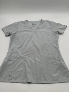 Barco One Scrubs Top Women Medium Gray Pockets V-Neck..#19560 - Picture 1 of 16