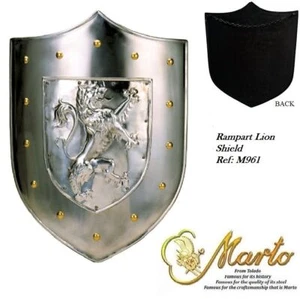Escudo calentador de león rampante plata medieval. Gran exhibición y decoración. By Marto - Imagen 1 de 1