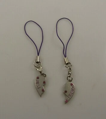 Best Friends púrpura correa teléfono celular monedero encanto medio corazón  Foto 1 de 4