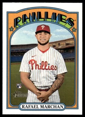 2021 Topps Heritage SP Rafael Marchan Philadelphia Phillies #718 - Image 1 of 2