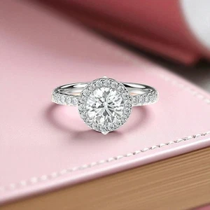 IGI Certified Lab Grown 1.75 Ct Round Cut Diamond Engagement Ring 14K White Gold - Picture 1 of 8