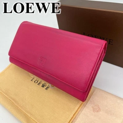 LOEWE Anagrama Cartera Larga Cuero Rosa Auténtico - Imagen 1 de 4