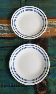 2 Corelle Classic Cafe Blue Pane Burro Piatto Dessert Blu Navy Anelli 6 3/4 - Foto 1 di 7