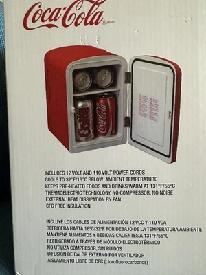Coca-Cola Mini Frigo Raffreddatore/Scalda Retrò Frigorifero Personale Koolatron - Immagine 1 di 3