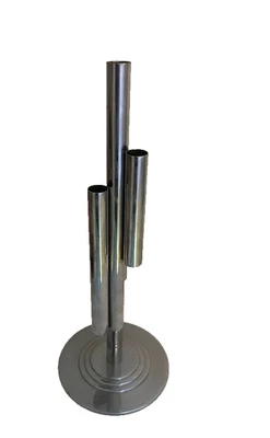 Jarrón Art Deco Cromo Cuatro Tubos Modernista Ruth Gerth Rascacielos De Colección MCM Chase Foto 1 de 2