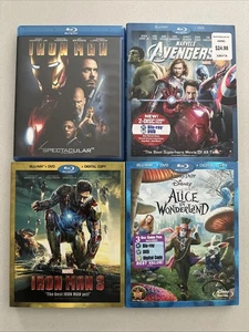 Marvel Blu Ray Set / Disney - Alice im Wunderland / Avengers / Iron Man 1 & 3 - Bild 1 von 9