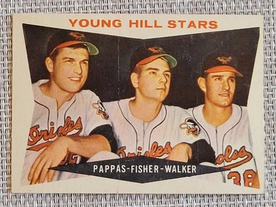 1960 TOPPS #399 b YOUNG HILL STARS Pappas Fisher & Walker GRAY BACK NM - Image 1 of 2