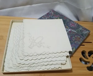 Vintage Korb bestickt Leinen Servietten NEU in Box 6 Ct - Bild 1 von 4